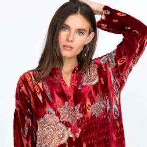 Johnny Was Feather Burnout Mara Blouse